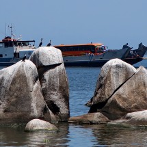 Rocks with the Kamanga ferry